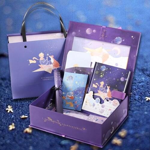 Little Prince Colorful Page Hand Book Gift Box Notebook Illustration Student Gift Notebook Diy Hand Account Material