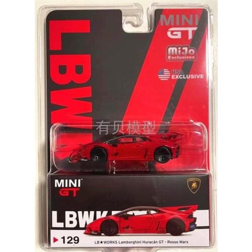 MINI GT car 1/64 LBWORKS Lamborghini Huracan GT rosso mars 2020-129 Collection die-casting car gifts toys