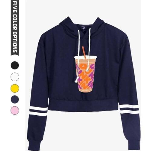 Fashion Charli Damelio Hoodie Sexy Women Spring Autumn High waist Black Short Sweatshirt Ladies Hoodies Casual Cute Crop Tops