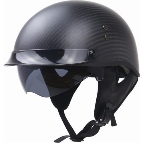 Pure carbon fiber motorcycle helmet DOT helmet light weight motorbike helmet with internal sunglasses