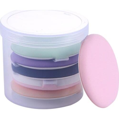 6 Pcs Wet Dry Two Way Women Beauty Facial Face Body Powder Puff Cosmetic Beauty Makeup Foundation Soft Round Sponge Non-Latex