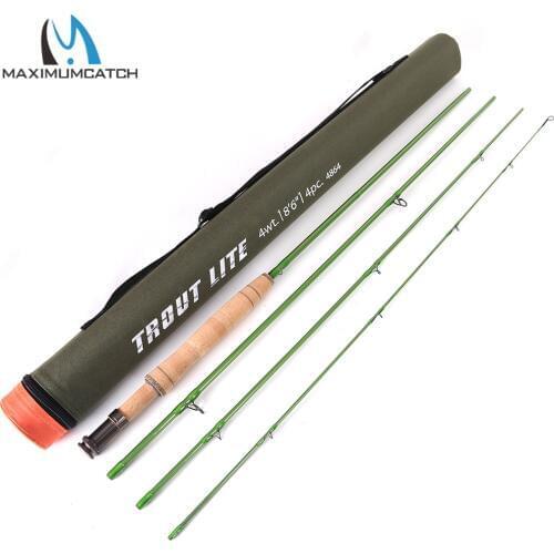 Maximumcatch Trout Fly Fishing Rod 7'6''/8'6''/9'0'' IM12 Moderate Action Light Presentation With Cordura Rod Tube