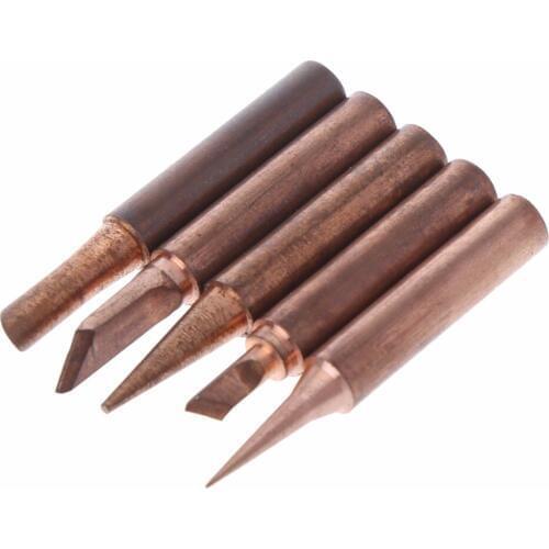 Soldering Tips 5 Pcs Pure Copper 900M-T Soldering Iron Tip Lead-free For Hakko Soldering Rework Station
