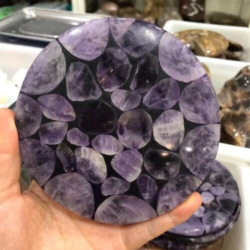 Natural Dream Amethyst, Used As A coaster, Ornament, Healing Mineral Quartz +Crystal handicraft