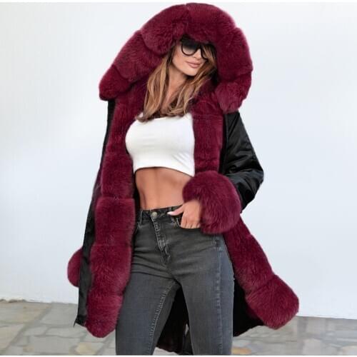 Parka Women Winter Coats Cotton Casual Fur Hoodies Jackets Women Thick Warm Fur Collar Parkas Female Long Overcoat Coat 2020 New