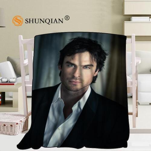 Custom Ian Somerhalder Blanket Blending Fabric 56x80inch 50X60inch 40X50inch Sofa Bed Throw Blanket Kid Adult Warm Blanket
