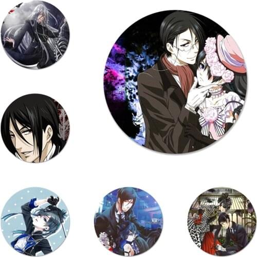 Popular Anime Black Butler Kuroshitsuji Icons Pins Badge Decoration Brooches Metal Badges For Backpack Decoration