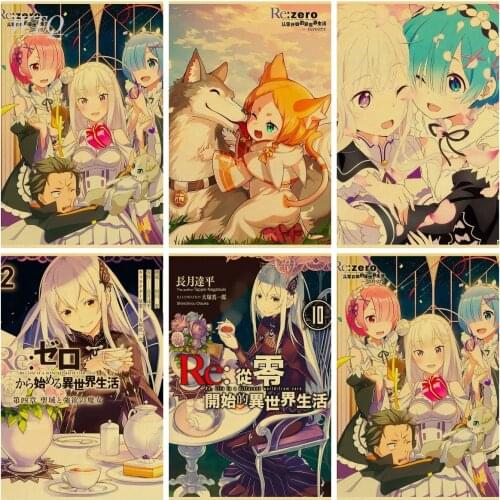 Re: Life In Another World From Scratch Anime Posters Canvas Painting Retro Poster Wall Art Picture Photos for Childrens Room