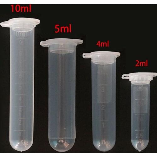 10pc 2/4/5 / 10ML Laboratory Supplies Sample Transparent Micro Plastic Centrifuge Tube Test Tube Snap Laboratory Container Lid