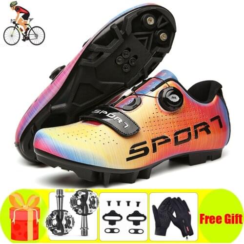 Professional Athletic Bicycle Sapatilha Ciclismo MTB Cycling Shoes Men Self-Locking Women Sneakers Colorful Sports Bicicleta