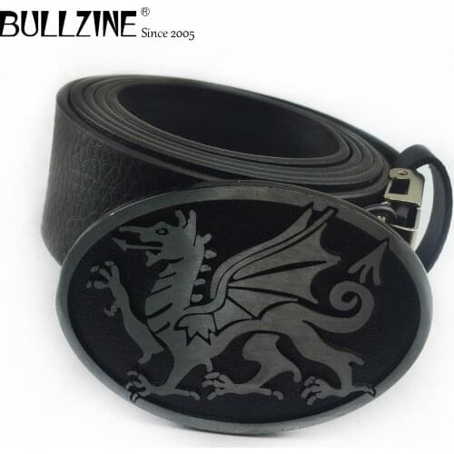 Bullzine Zinc alloy retro Dragon belt buckle cowboy jeans belt buckle FREE PU belt FP-03526 drop shipping