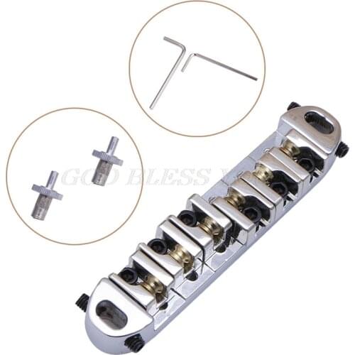 Roller Saddle Locking Tune-O-Matic Chrome Guitar Bridge for Les Paul Guitar Drop Shipping