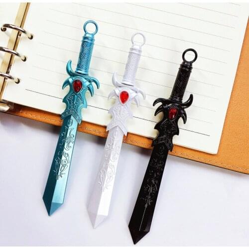 50PCS Cartoon Gel Pen Cute Sword Weapons Black Ink Pen Creative Big Sword Cool Gel Pen Kawaii School Supplies Stationery