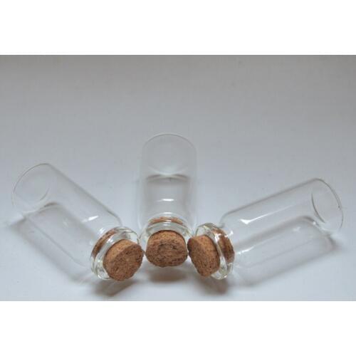 10pcs 10ml Glass Bottle with Cork Stopper Empty 10ml Clear Wishing Glass Vials Display Bottle Free Shipping
