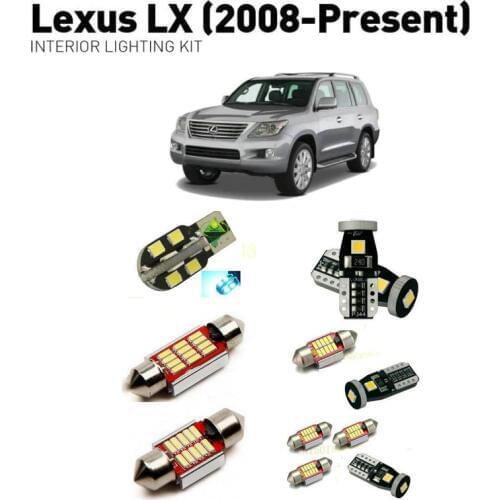 Led interior lights For Lexus Lx 2008+ 9pc Led Lights For Cars lighting kit automotive bulbs Canbus