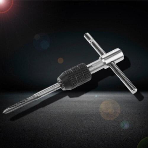 T-handle 9pcs M3-M6 Tap Wrench Drill Set Hand Tapping Hand Tools Metric Screw Thread Tap Reamer+Twist Drill Bit Wrench Set