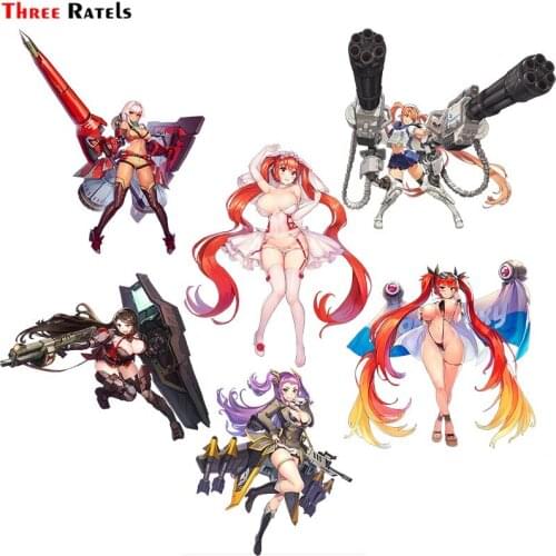 Three Ratels F16 last origin sexy anime girl with gun weapon skateboard car guitar sticker Anti Scratch Film auto decoration