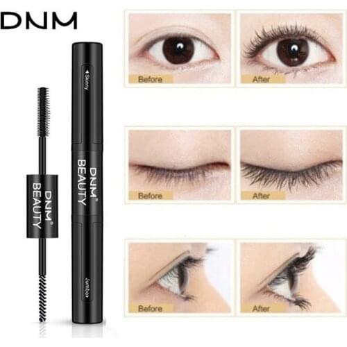 Fiber Mascara Natural 4D Waterproof Curling Black Mascara Eyelash Double head Double brush Double capacity Eye Makeup