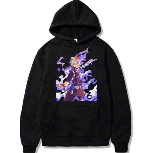 Japanese Hot Anime My Hero Academia Todoroki Shoto Print Hoodies Harajuku Oversized itself Streetwear Men Winter Casual Pullover