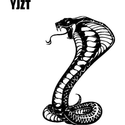 YJZT 10.7CM*16CM Snake Beautiful Delicate Artistic Vinyl Decal Dazzling Car Sticker Black/Silver C19-1027
