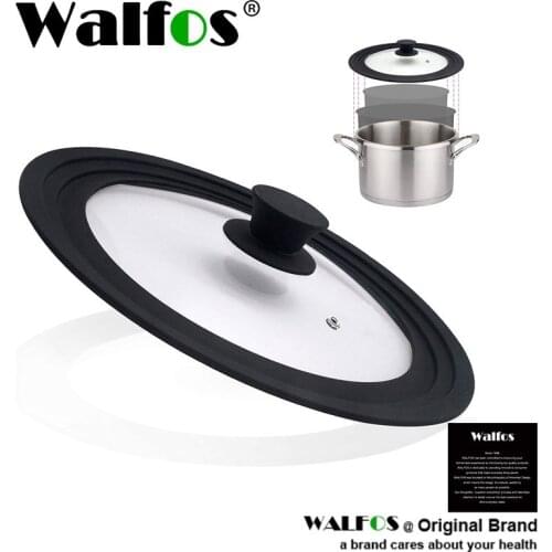 Cookware Silicone Tempered Glass Pot Lid High Temperature Resistant Explosion-Proof Anti-Fall Round Universal Anti-Overflow Lid