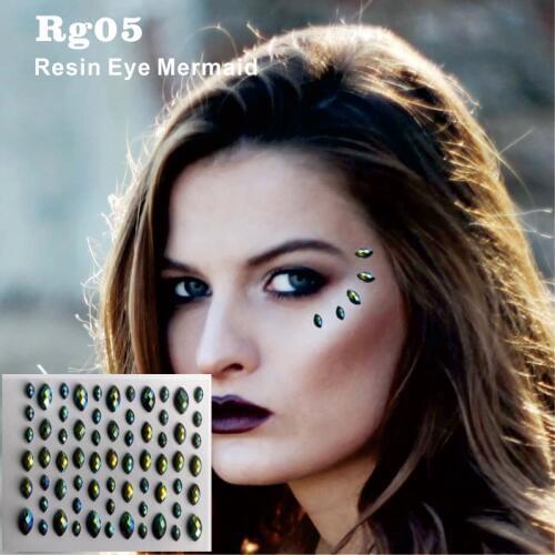 RG05 Mermaid Green Shine Resin DIY Face and Eye Gem Jewel Sticker you can be shine with in fantasy costume, festival