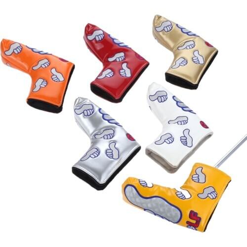 1Pc Great Thumb PU Leather Golf Blade Putter Headcover Golf Clubs Head Cover Protector Bag With Magnetic Golf Headcover 6 Colors