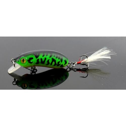1pcs Crank Fishing Lures Hard Plastic Minnow Lure 6cm 10g With Feather High Simulation Swim Baits Laser Reflective Fake Bait