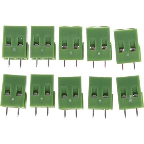 10PCS 5mm Pitch Screw Terminal Connector 2 Pin 3 Pin Straight Leg KF128 Copper Green PCB Terminal Blocks