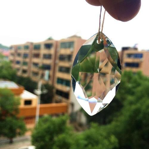 100pcs/lot 38mm Crystal Marquis Clear Suncatcher Chandelier Faceted Pointed Oval Pendant, Crystal glass lamp Part