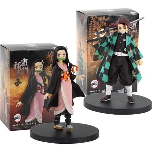 16CM Anime Demon Slayer Kimetsu no Yaiba Kamado Tanjirou Kamado Nezuko PVC Action Figure Collectible Model Toys Christmas Gifts