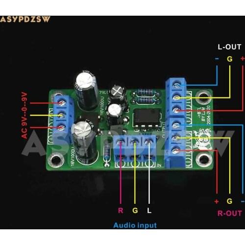 2 CH BTL Adapter bridge to XLR Balance output Preamplifier Balance processor DIY Kit/Finished board