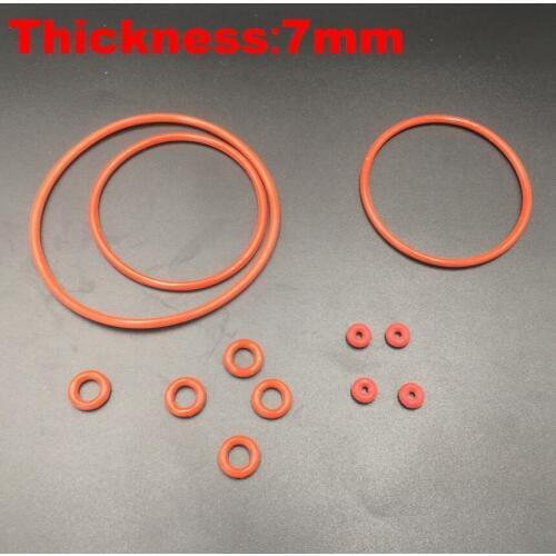 5pcs 64x7 64*7 66x7 66*7 71x7 71*7 76x7 76*7 (ID*Thickness) 7mm Food Grade Red Silicone Rubber Oil Seal O Ring O-Ring Gasket