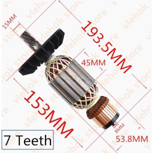7Teeth 220-240V Armature Rotor Replace for BOSCH GCO200 GCO20-14 GCO 200 20-14 Split grinder Power Tool Accessories Electric