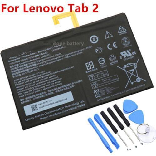 7000mAh L14D2P31 For Lenovo Tab 2 A7600-F A10-70F Tab2 A10-70 A10-70L Battery + Free Tools