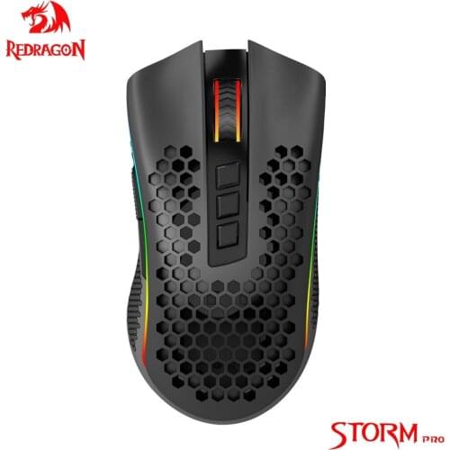 Redragon Storm Pro RGB USB 2.4G Wireless Ultralight Honeycomb Shell Gaming Mouse 16000 DPI for gamer Mice laptop PC M808-KS