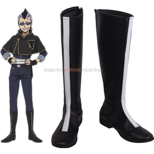 Magna Swing Shoes Cosplay Black Clover Magna Swing Cosplay Boots Black Shoes Custom Made