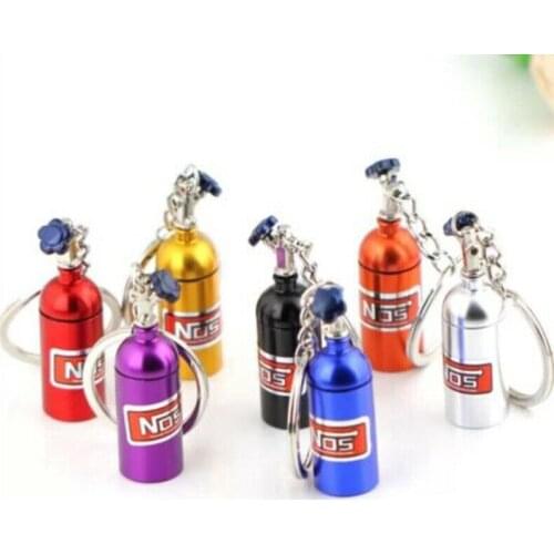 Turbo NOS Nitrous Oxide Bottle Key Chain Keychain Keyring Stash Pill Box Storage Key Chain Auto Car Interior Accessories