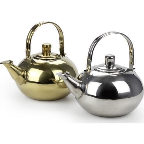 Tea Pot Coffee Pot Tea Kettle With Tea Leaf Filter Infuser Water pot Available In Induction Stainless Steel Teapot 1L/2.5L 1pcs