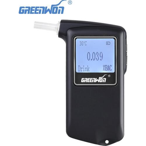 Greenwon Newest AT-868F high accuracy Prefessional Police Digital Breath Alcohol Tester Breathalyzer Free shipping Dropshipping