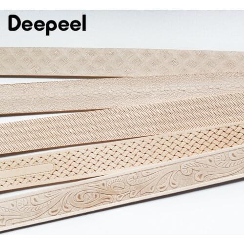 Deepeel 1pc 3.8cm*110\120cm Mens First Layer Cowskin Embossed Belt Pin Buckle Band DIY Handmade Crafts Leather Accessories