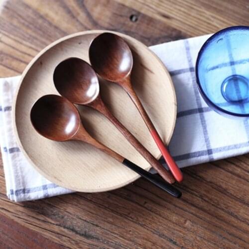 Wooden Spoon Spoon Home Flatware Porridge Bowl Chinese Dinner Spoon Japanese Soup Spoon for Home Restaurant