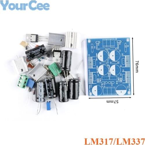 DIY LM317/LM337 Kit Power Module Adjustable Voltage Regulator Switch Resettable Fuse Electrolytic Capacitor Board DC1.25-37V