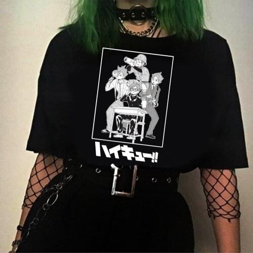 Haikyuu Anime Karasuno T Shirt Mens T-shirt Harajuku Casual Streetswear Tee Shirt