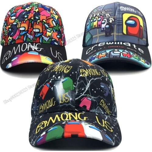 Impostor Game Among of Us Baseball Cap Women Men Cotton amongus Snapback Hats Fashion Hip Hop Travel Sun Hat Party Cosplay Gift