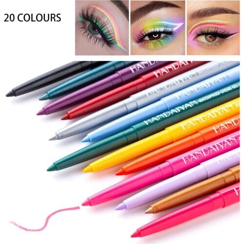 Makeup Tools Rotatable Waterproof 20 Colors Pearlescent Matte Eyeliner for Party