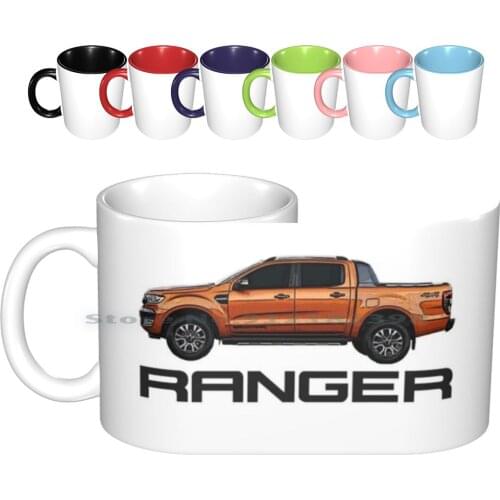 Ranger And Logo Ceramic Mugs Coffee Cups Milk Tea Mug Ranger Ute Truck 4wd 4x4 Wildtrak Raptor F150 F250 Creative Trending