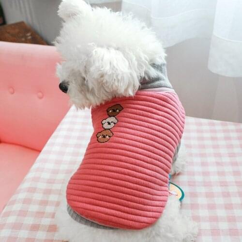 Cute Animal Printed Dog Clothes Warm Pet Vest T-shirt Clothing for Small Medium Dogs Pet Puppy Cat Sweatshirt Dog Outfit