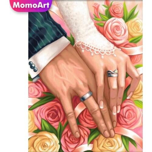 MomoArt DIY Diamond Painting Couple Full Drill Square Diamond Mosaic Portrait Cross Stitch Set Embroidery Rhinestones Home Decor