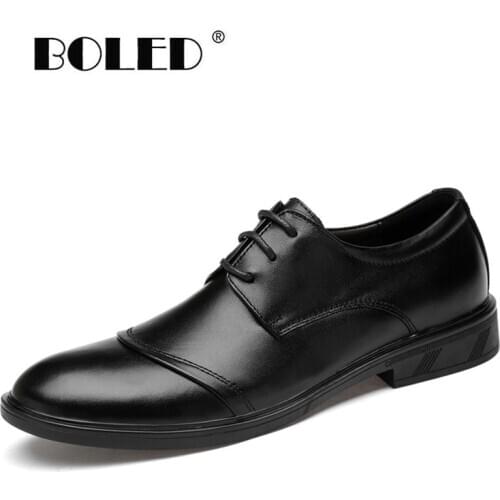 Genuine leather men shoes breathable wedding business oxfords shoes lace up vintage dress shoes men